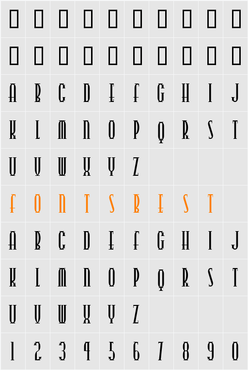 PointsWest Character Map
