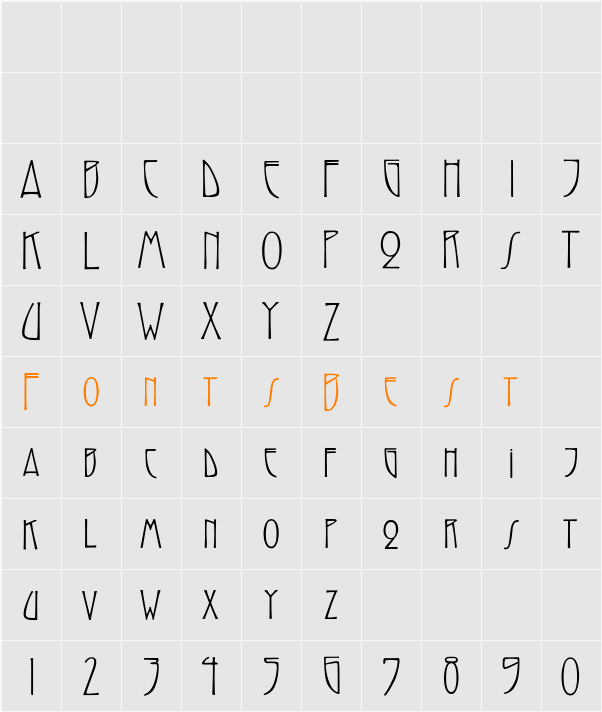 Shrifteen Character Map