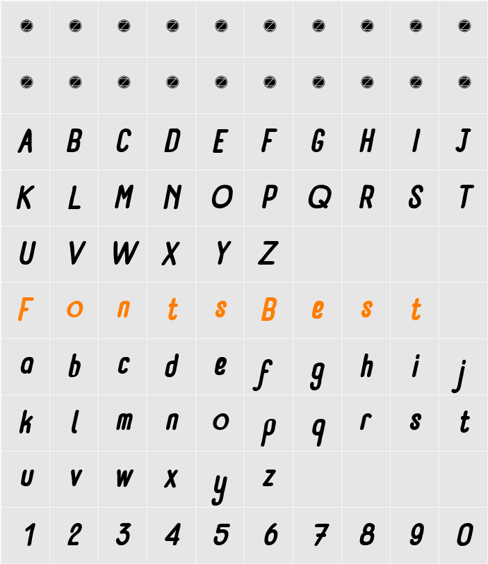 Panforte Pro Character Map