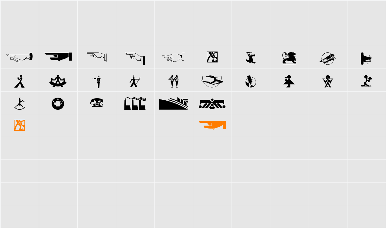 DecoDingbats1 Character Map