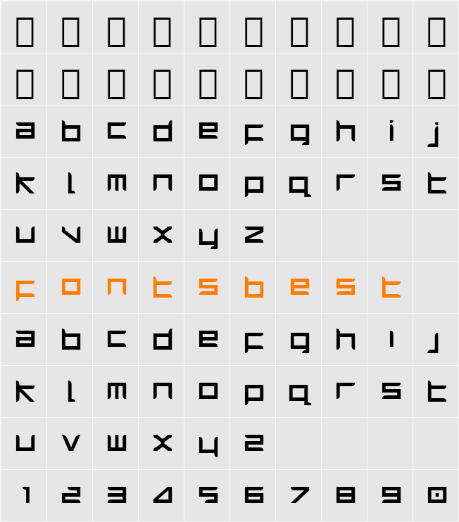 Harrier Character Map