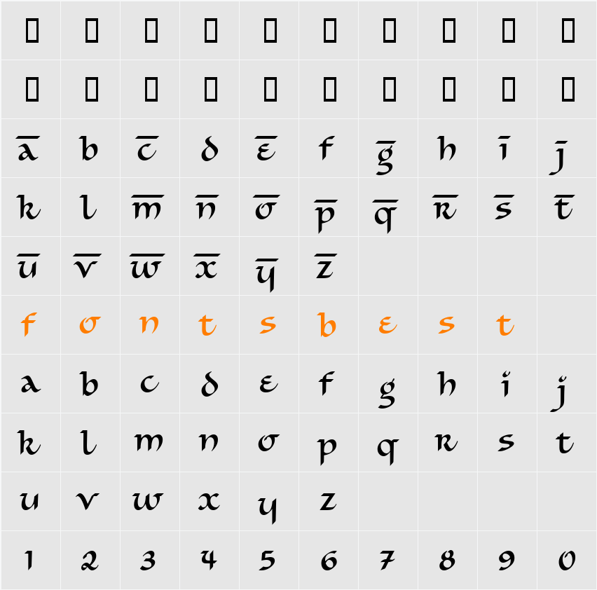 SimranITC TT Character Map