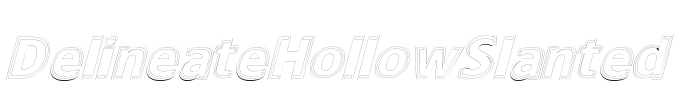 DelineateHollowSlanted Font Image