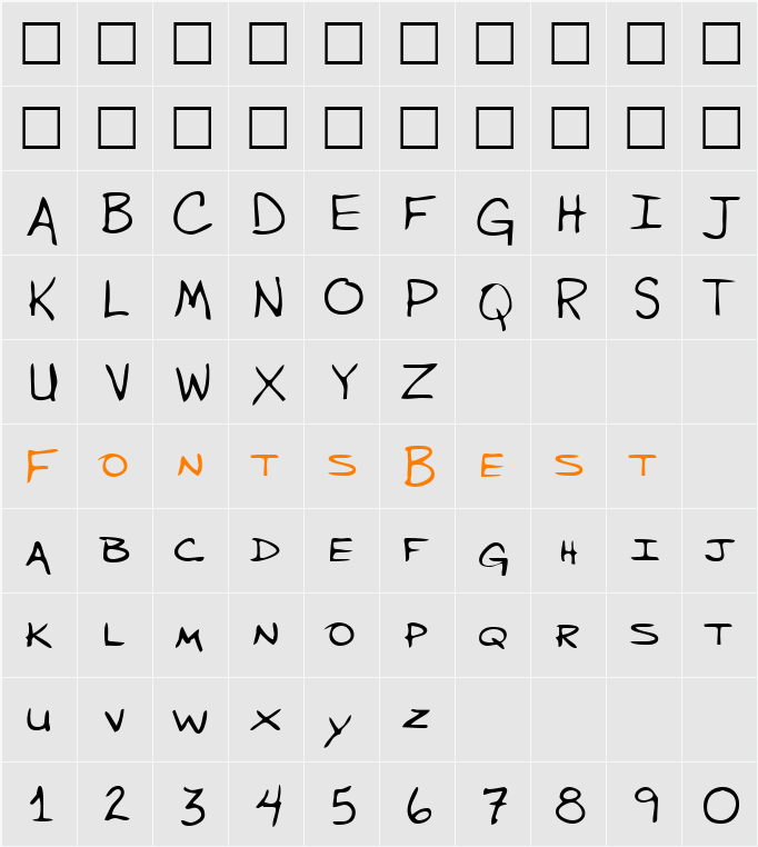 WiltonsHand Character Map
