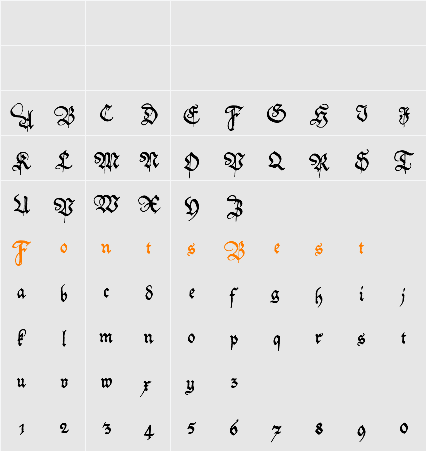 Friedolin Character Map
