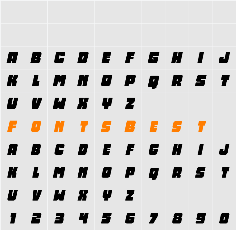 Opus Mundi Expanded Italic Character Map