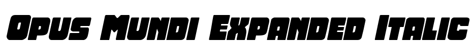 Opus Mundi Expanded Italic Font Image