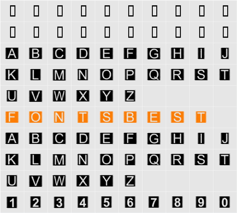 Zacken Character Map
