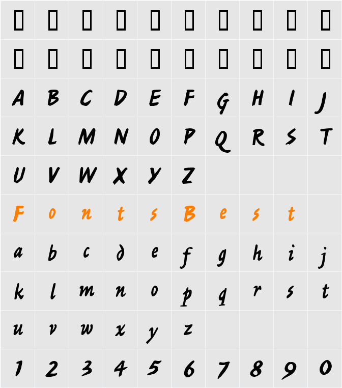 LittleHand Character Map