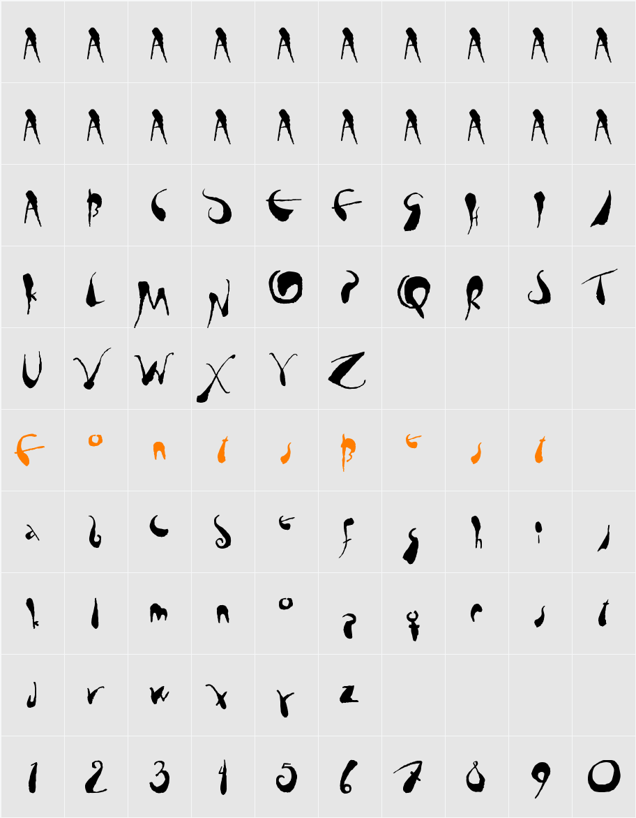 tusch Character Map