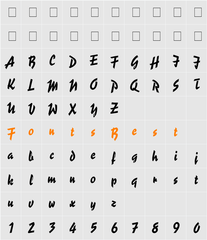 Spiffy Script SSi Character Map