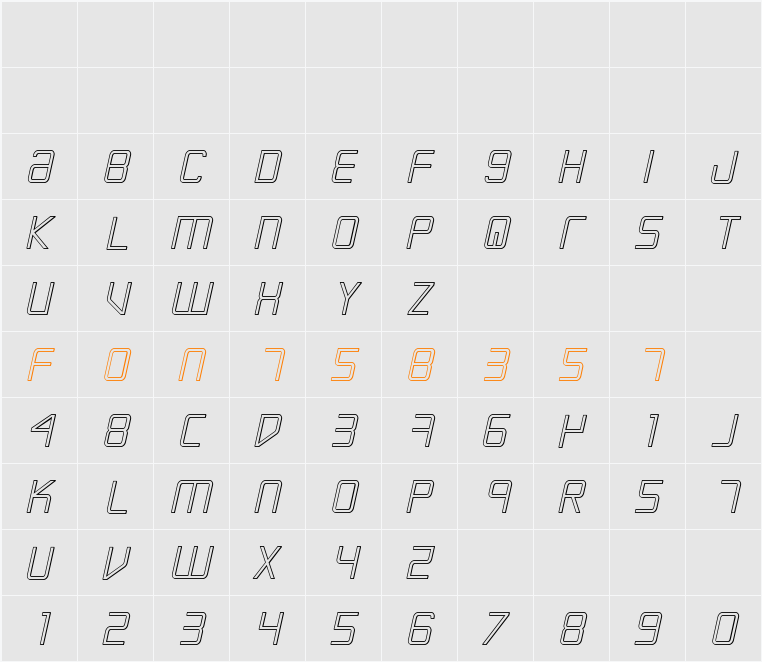 Escape Artist 3D Semi-Italic Character Map
