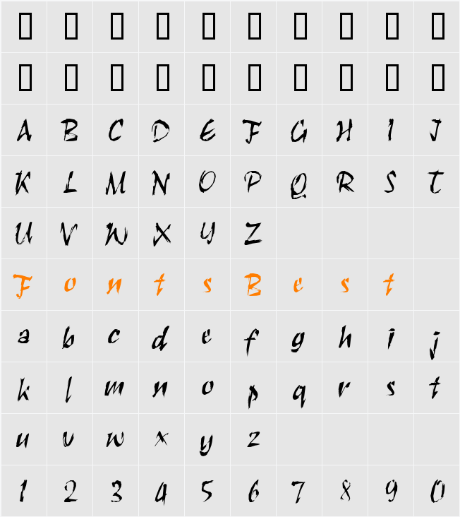 Scratch-Condensed Character Map