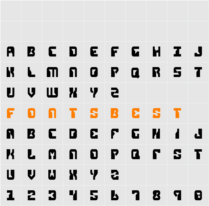 Replicant Condensed Character Map