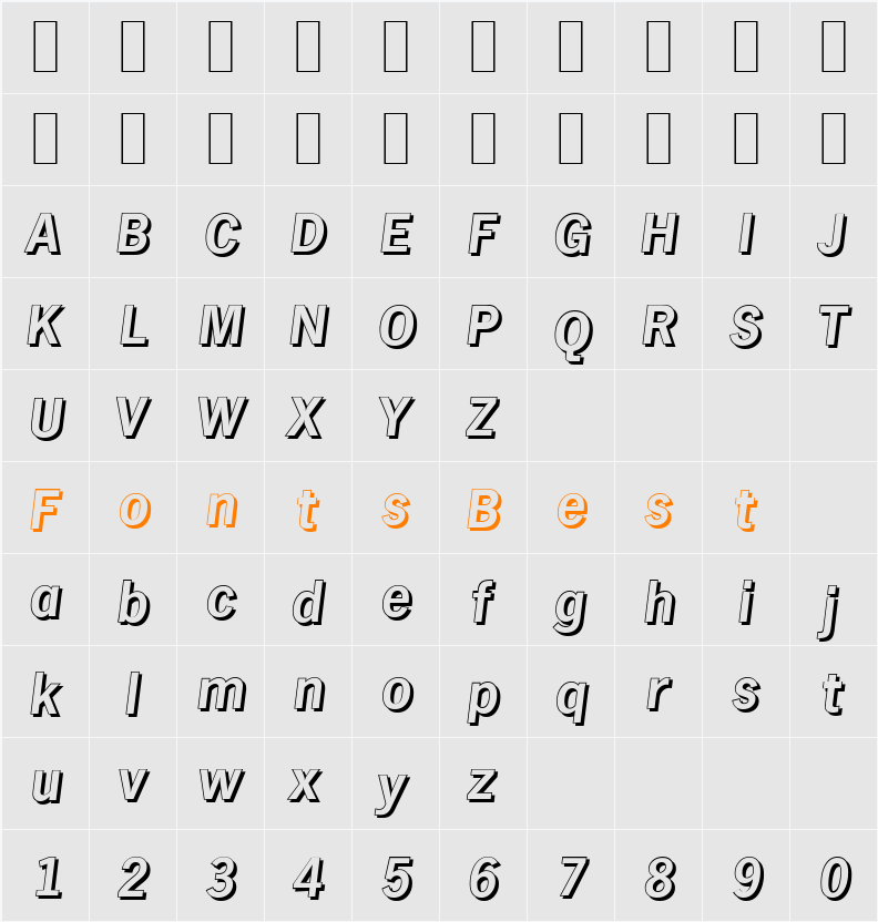 HamburgShadow Character Map