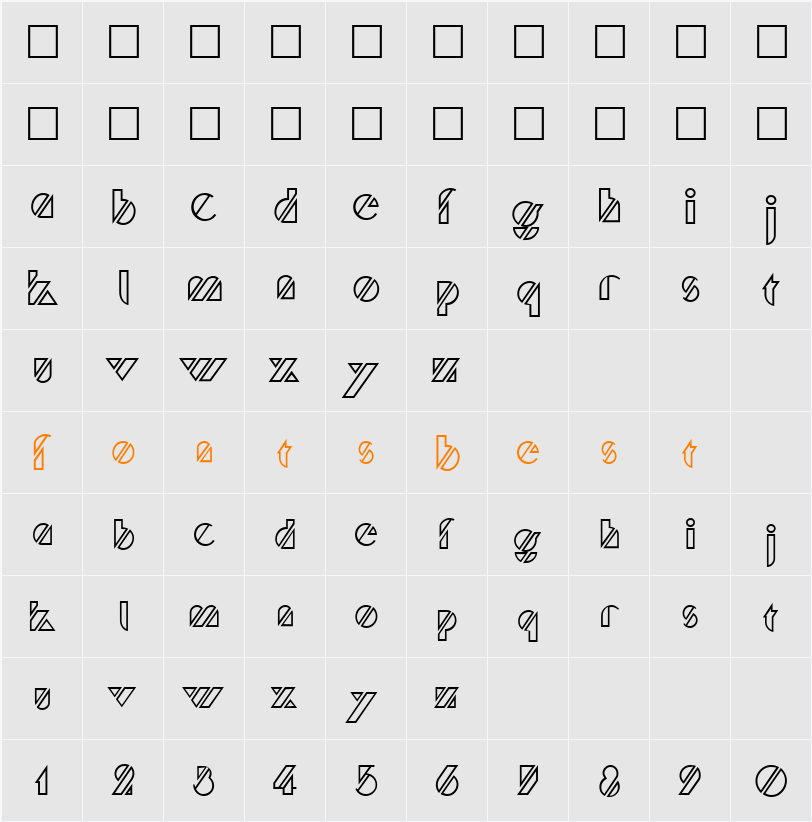 Trufflette Character Map