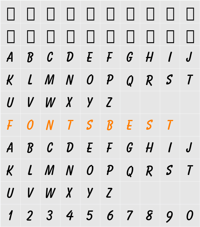 007-CAI978 Character Map