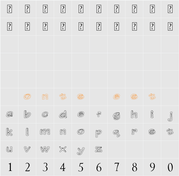 Gerbera Personal Use Only Character Map