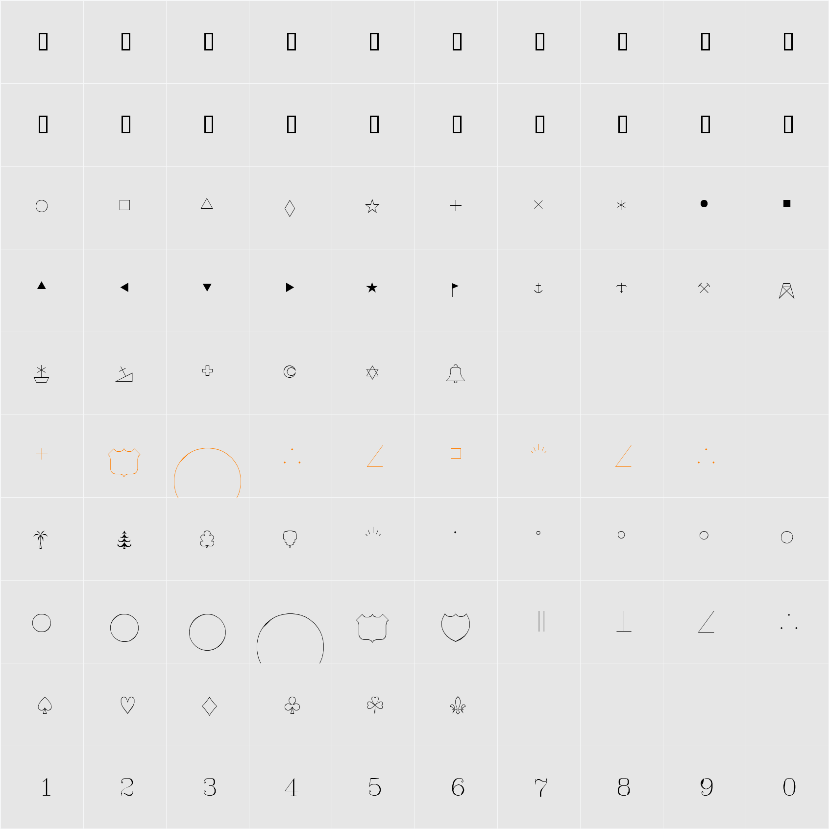 Symap Character Map