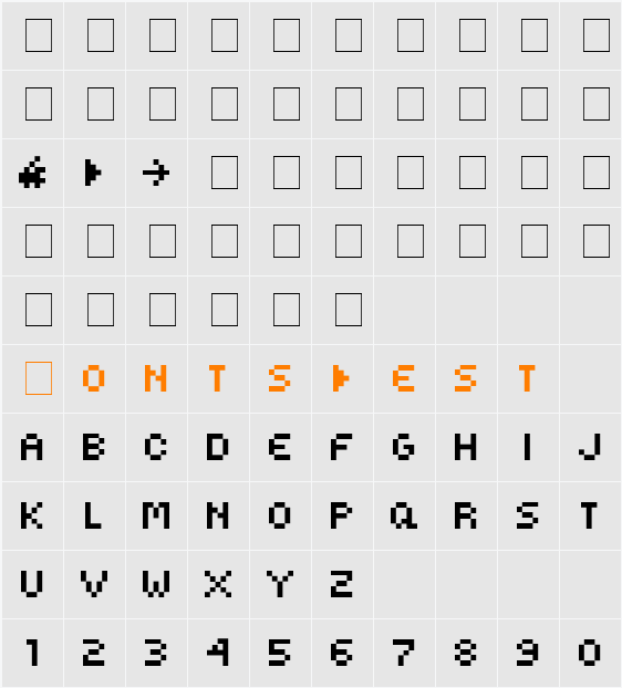 Kovensky-small Character Map