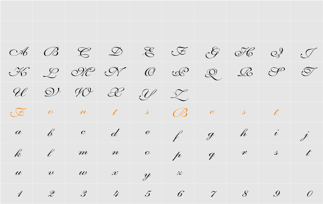 Shelley-VolanteScript Wd Character Map