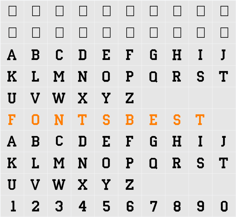 a_CampusRg Character Map