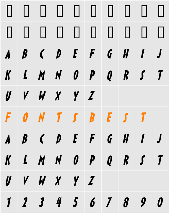 Sticky Moula BTN Character Map