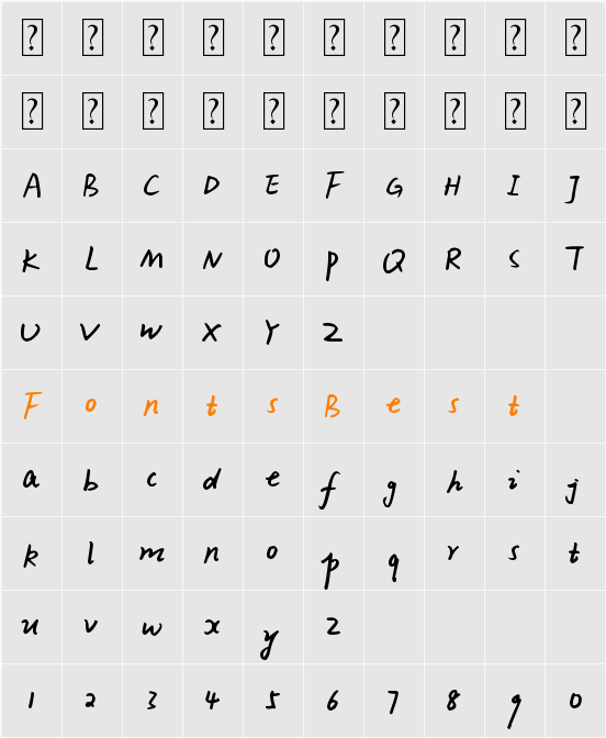 Xiao Gao Character Map
