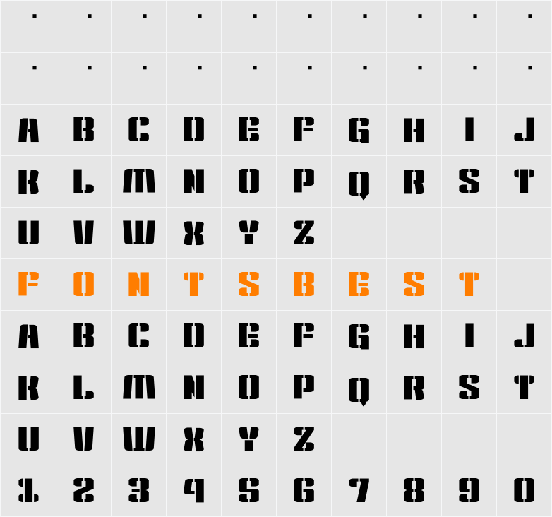 Kensuco Stencil__G Character Map