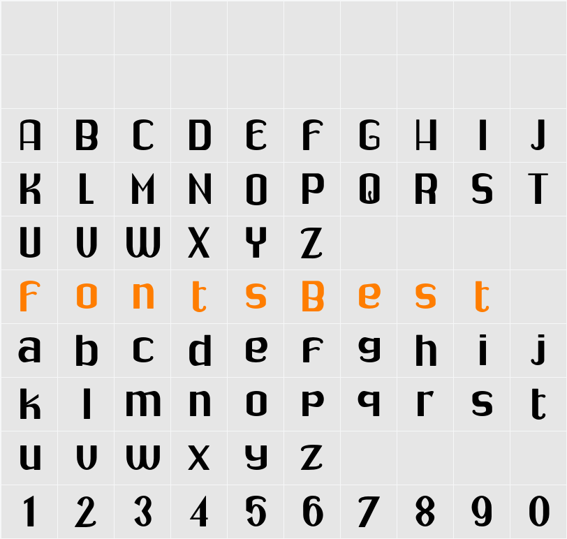 Drabe Character Map