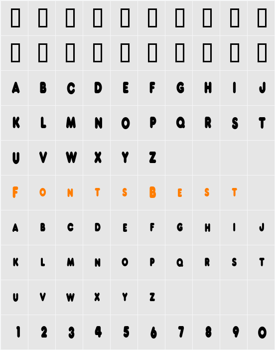 NeonCondensed Character Map