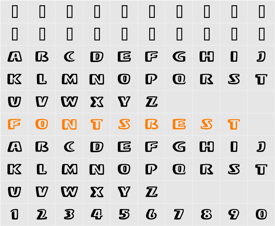 Stereo MF Character Map