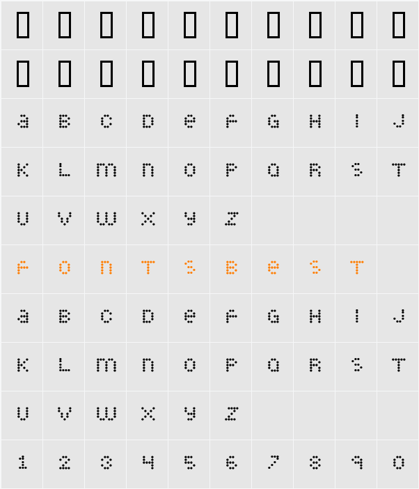 Little Dotties Character Map