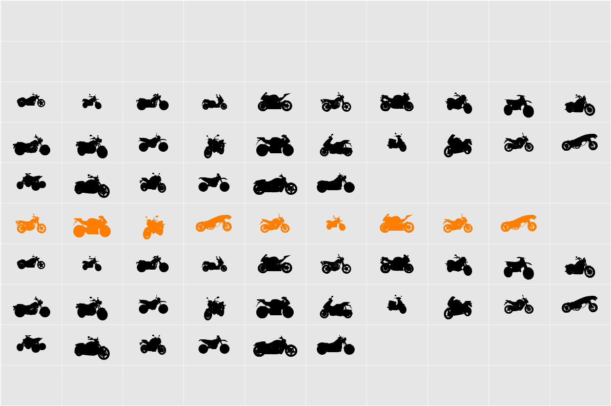 motos tfb Character Map
