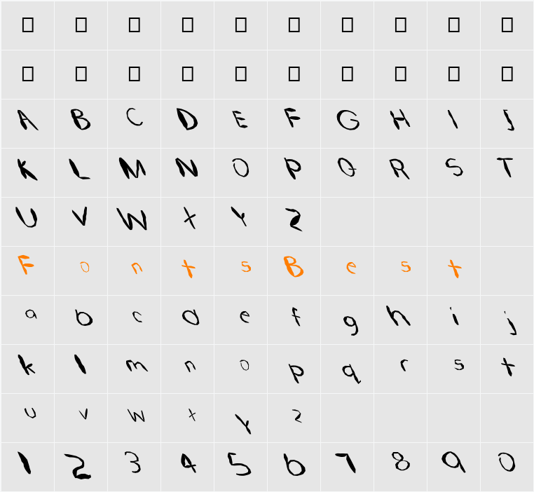 FZ HAND 22 MANGLED LEFTY Character Map