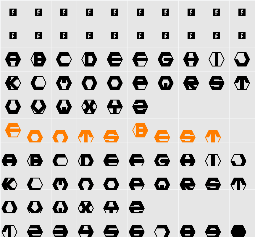 Hexotic LDR Character Map