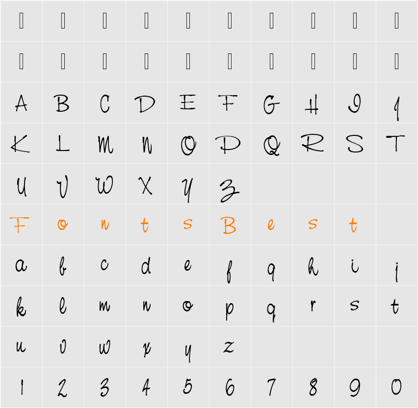 NevisonCasD Character Map