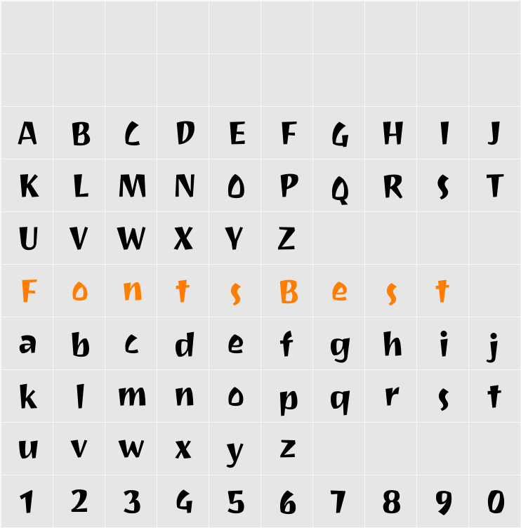 Joti One Character Map