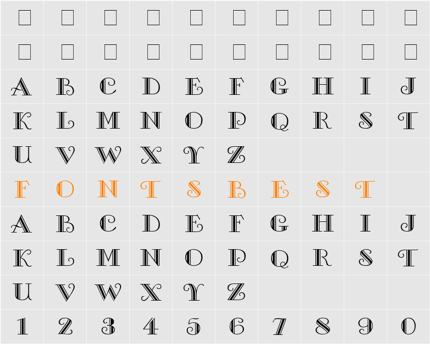 Gallery Caps Character Map