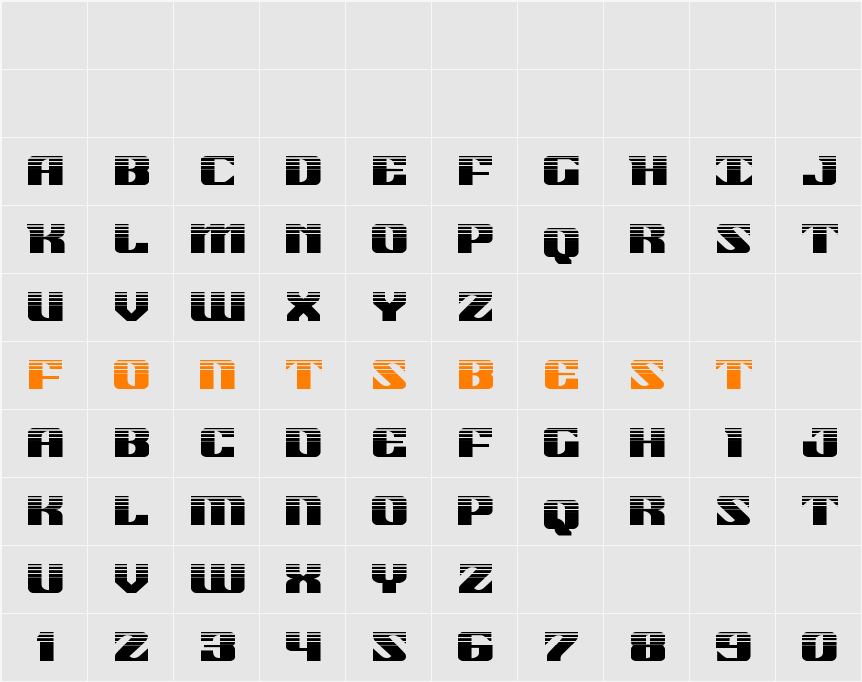21 Gun Salute Halftone Character Map