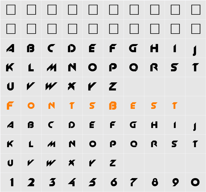 Slant Character Map