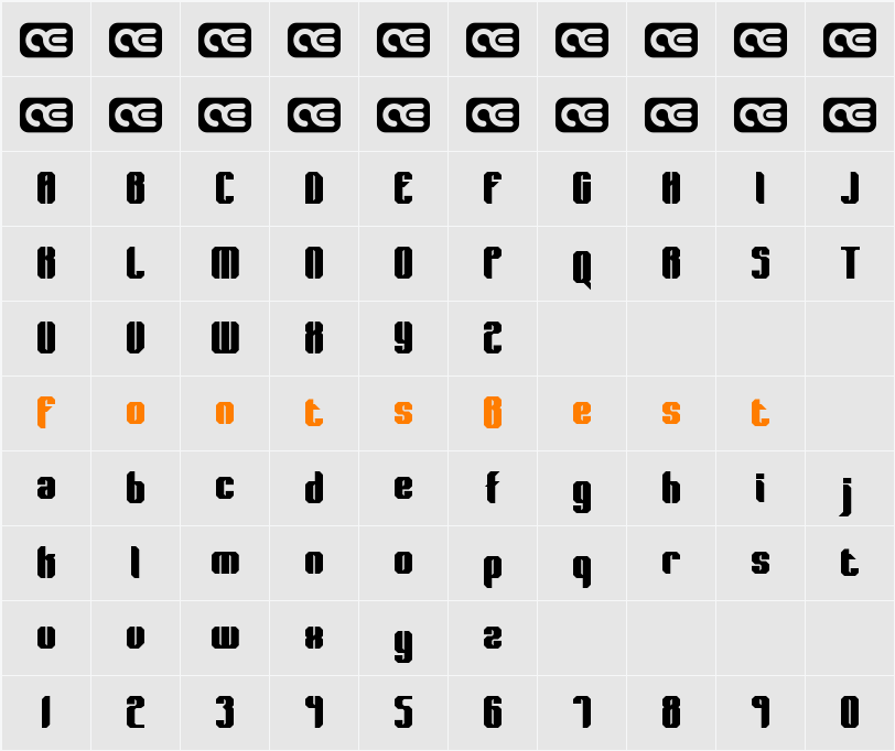 Wager BRK Character Map