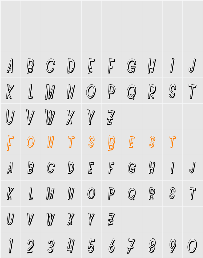 SF Intoxicated Blues Shaded Character Map