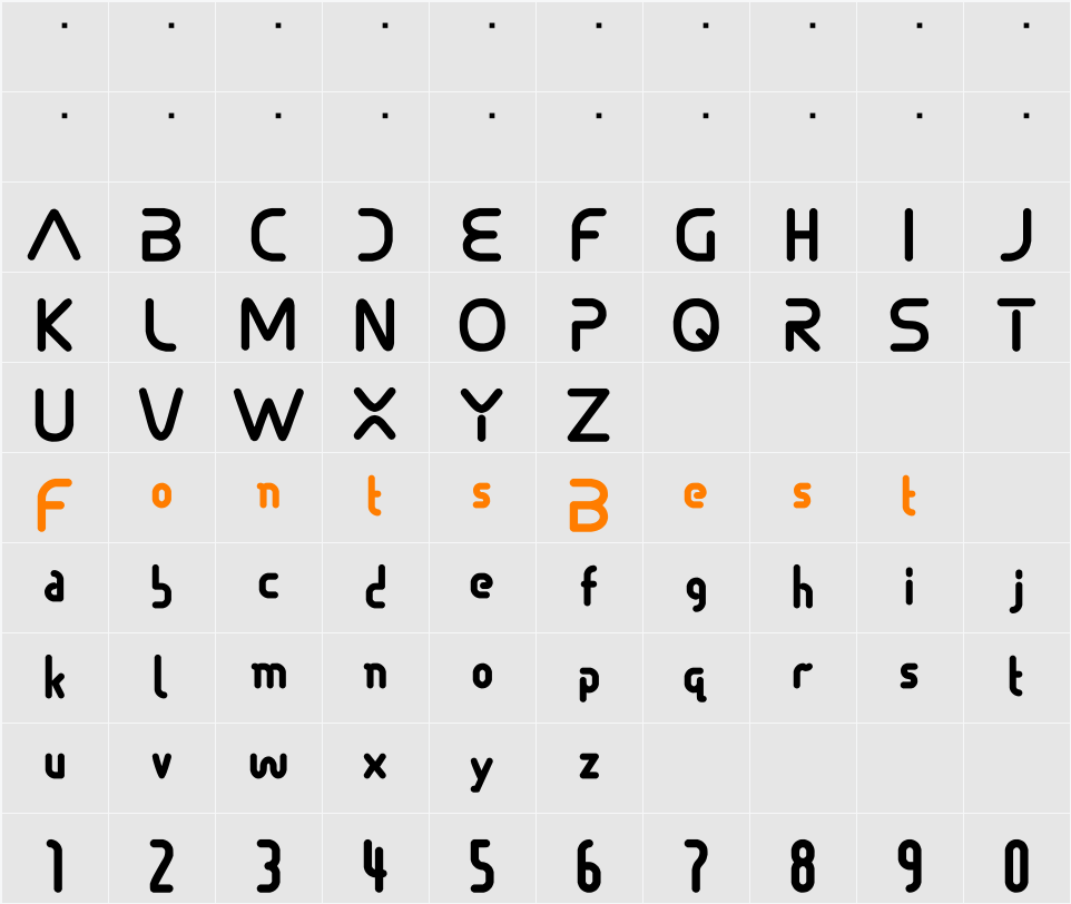 SonicDemonFont Character Map