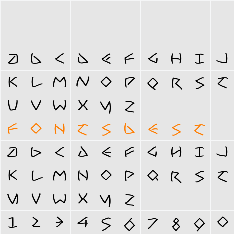 UncialHundredSoft Character Map