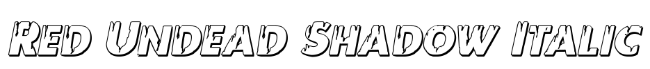 Red Undead Shadow Italic Font Image