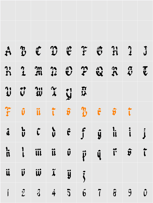 Uberhölme Lazar Condensed Character Map