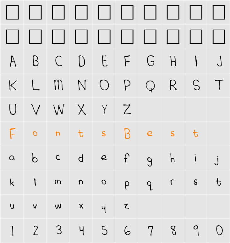 LEHN242 Character Map
