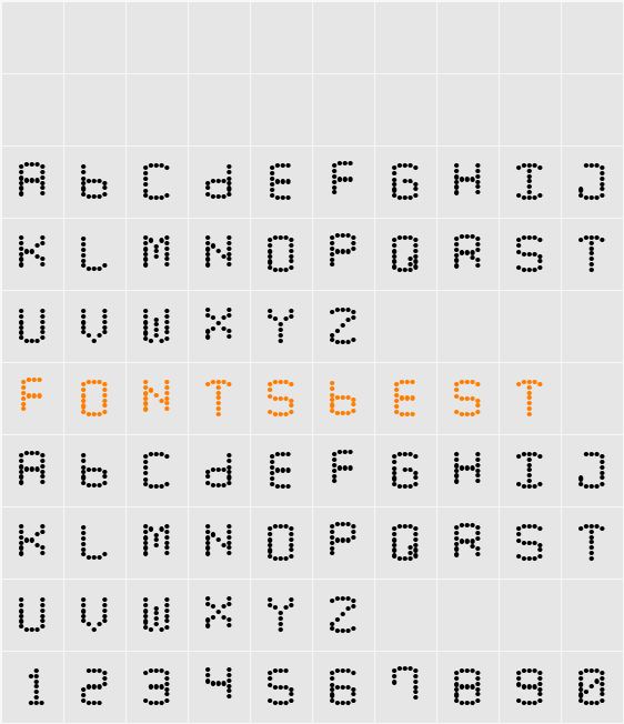 LED Counter Plus 7 Character Map