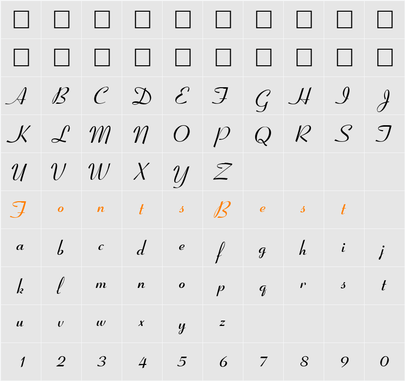 QTCoronation Character Map